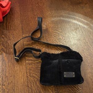UGG Black Shearling Crossbody Bag